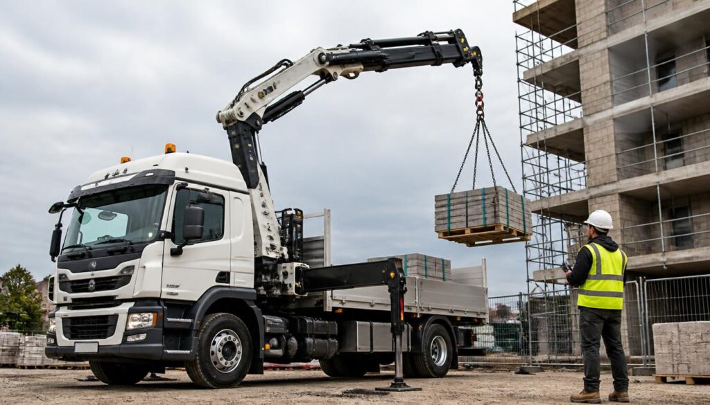 Camion avec grue auxiliaire : usages, choix et sécurité